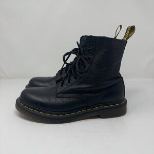 Dr. Martens Black Leather Pascal Combat Boots US 8 UK